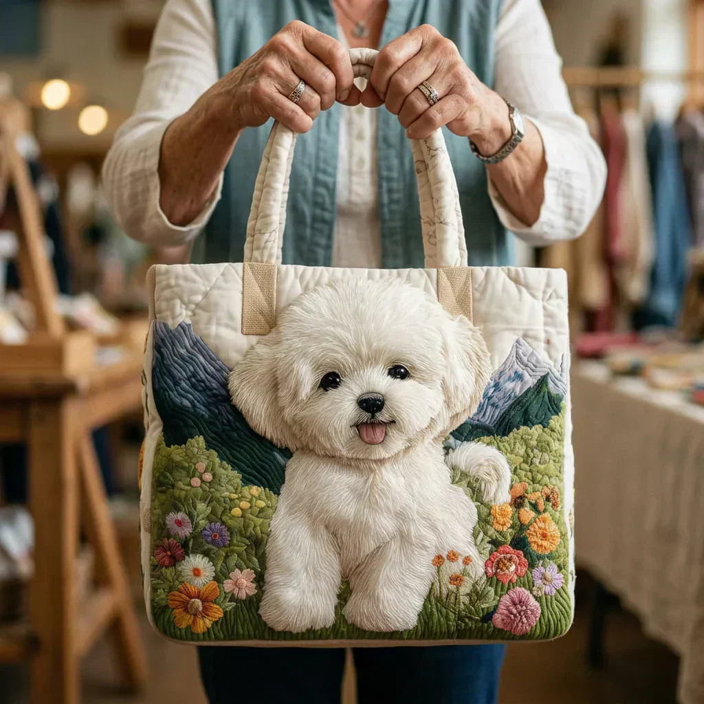 Bolso tote de mujer acolchado de tela para el otoño