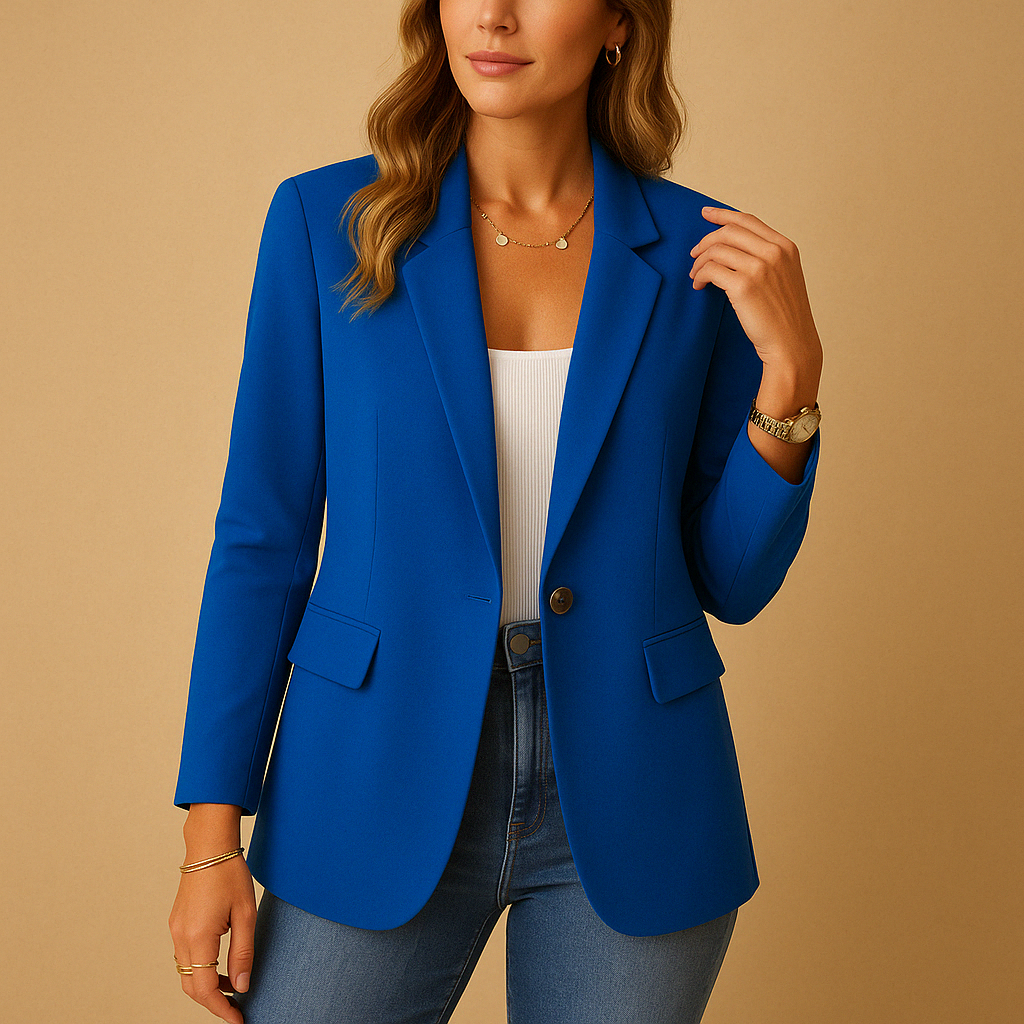 Blazer da donna in cotone con taglio aderente, perfetto per la mezza stagione autunnale