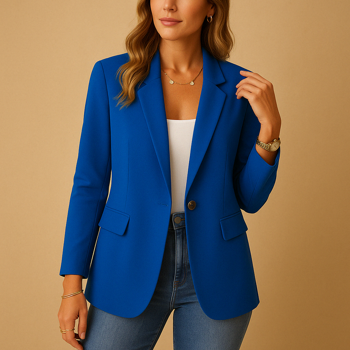 Blazer da donna in cotone con taglio aderente, perfetto per la mezza stagione autunnale