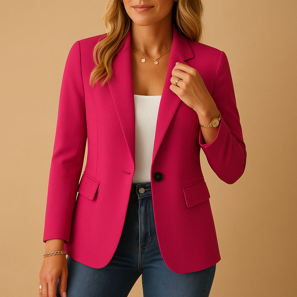 Blazer da donna in cotone con taglio aderente, perfetto per la mezza stagione autunnale