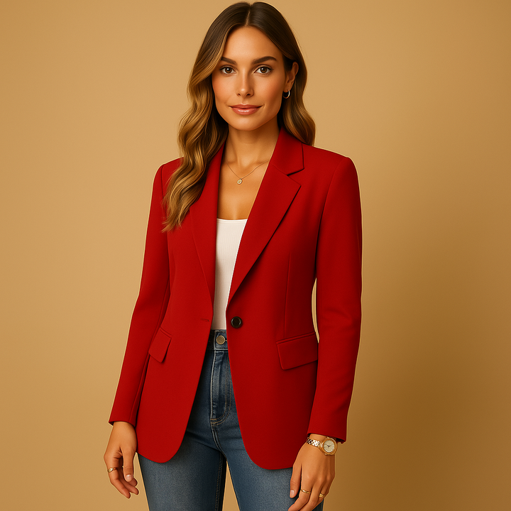 Blazer da donna in cotone con taglio aderente, perfetto per la mezza stagione autunnale