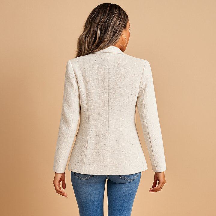 Blazer femme cintré en coton à revers élégant léger pour l'été mi-saison