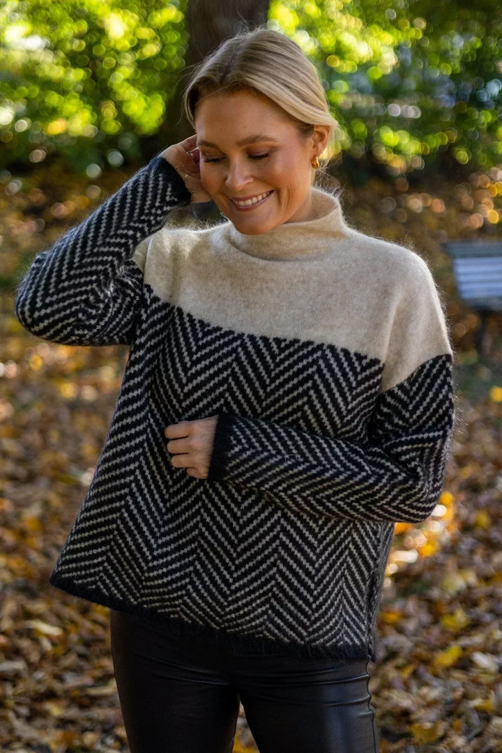 Pulover bărbătesc din lână merinos, cu guler înalt și tricot elegant, pentru toamnă