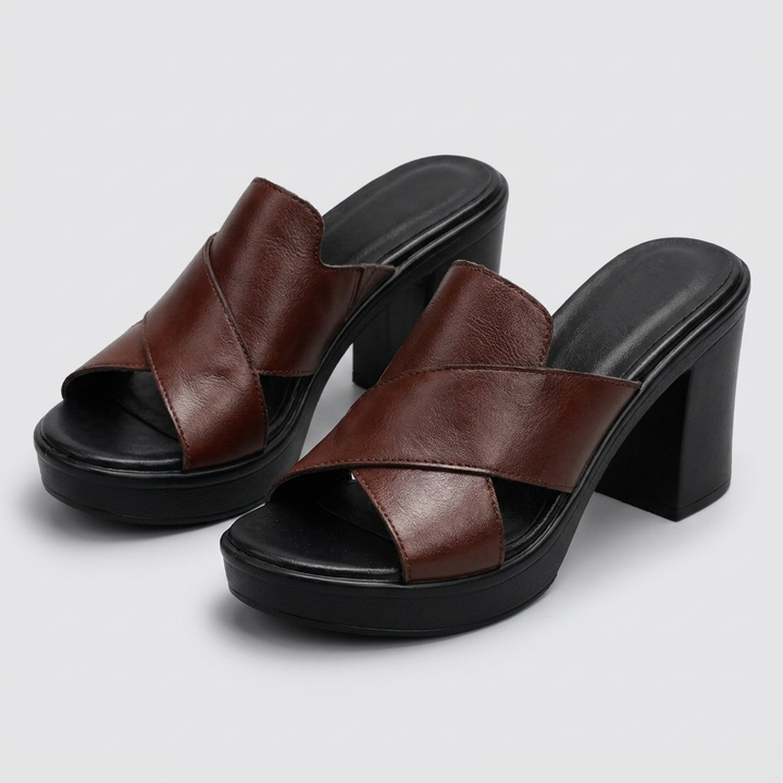 Sandales femme élégantes en cuir avec soutien de la voûte plantaire pour l'été