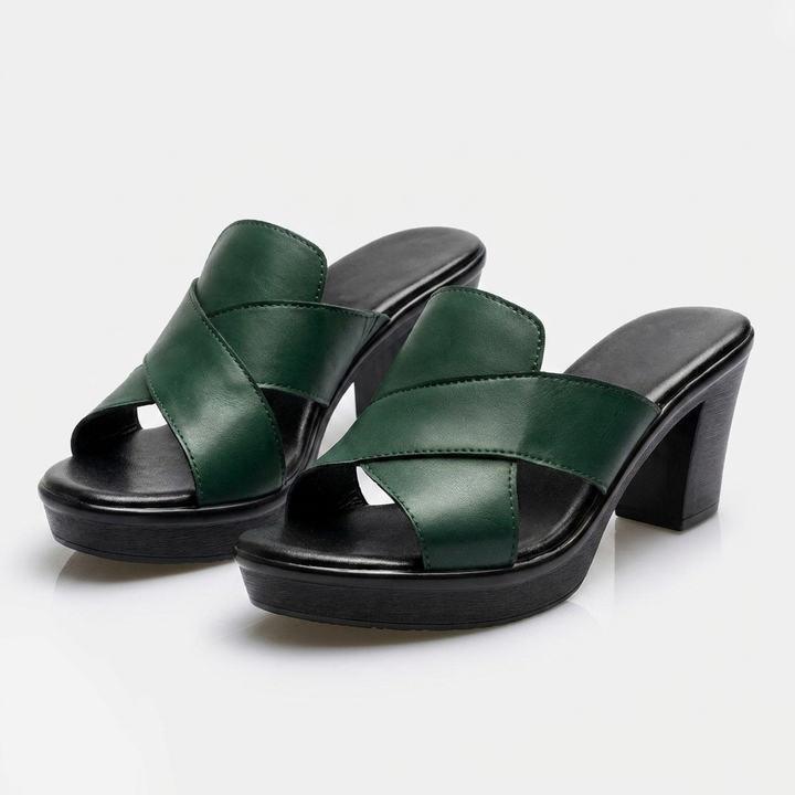 Sandales femme élégantes en cuir avec soutien de la voûte plantaire pour l'été