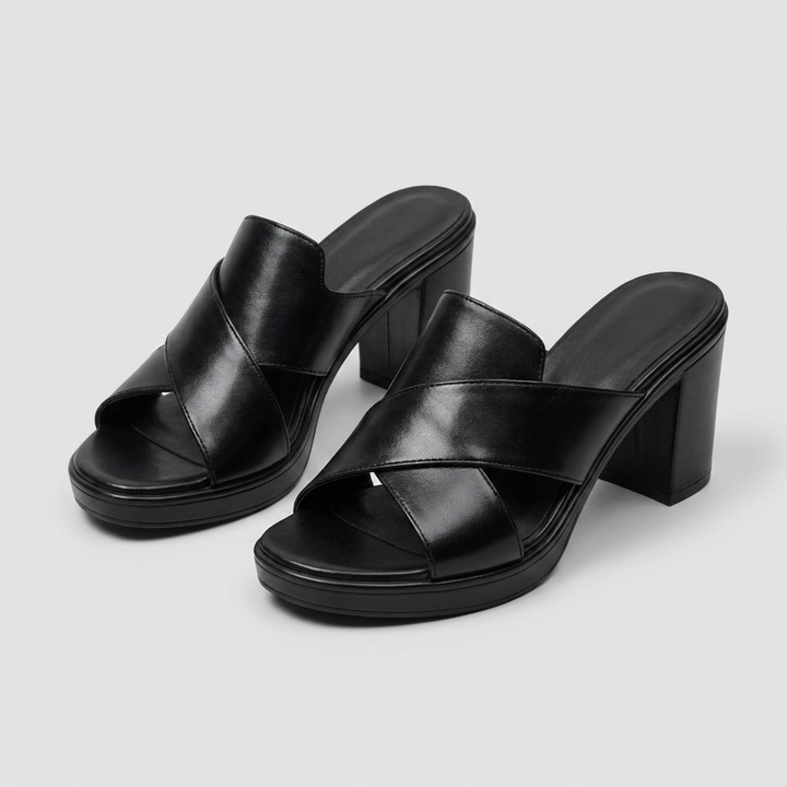 Sandales femme élégantes en cuir avec soutien de la voûte plantaire pour l'été