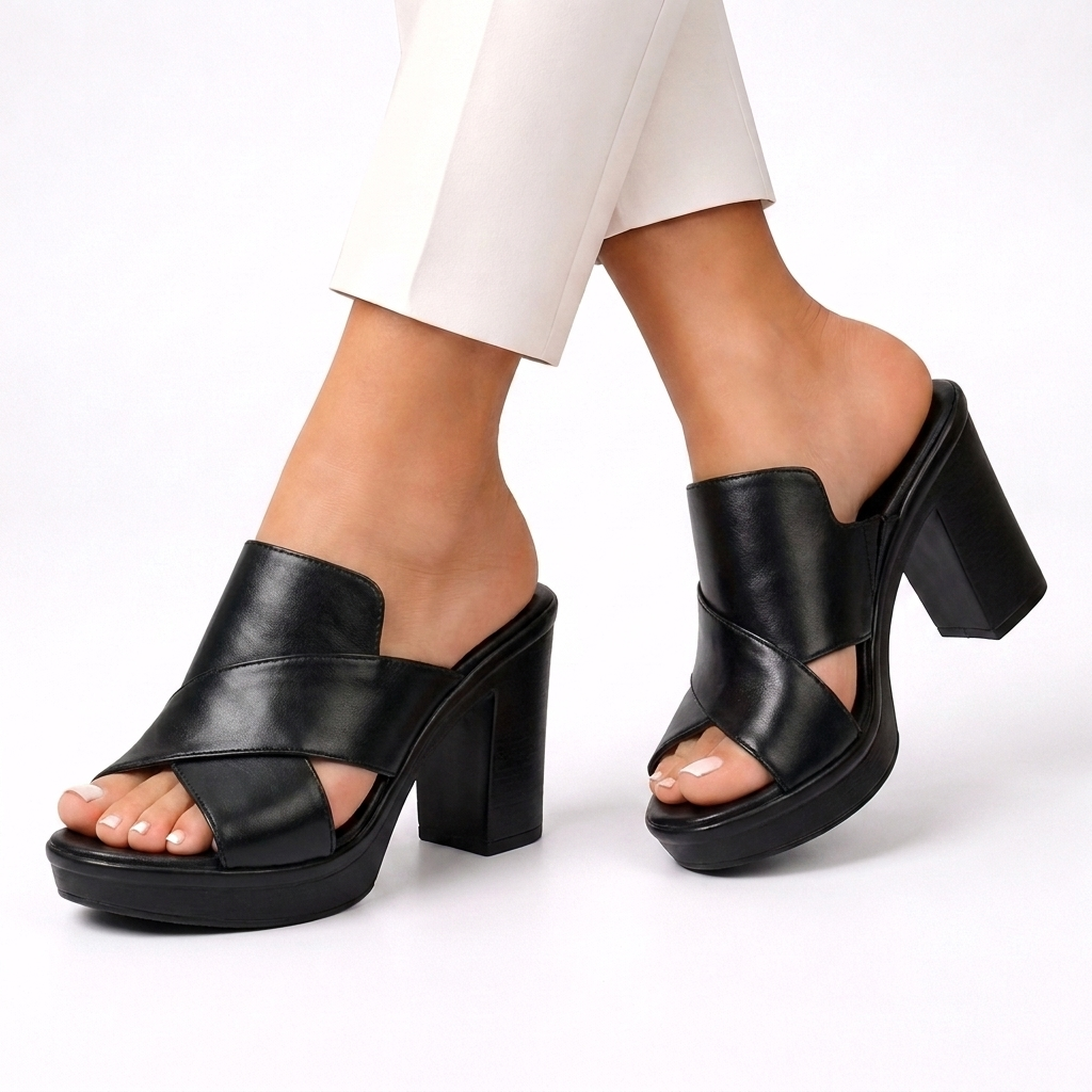 Sandales femme élégantes en cuir avec soutien de la voûte plantaire pour l'été