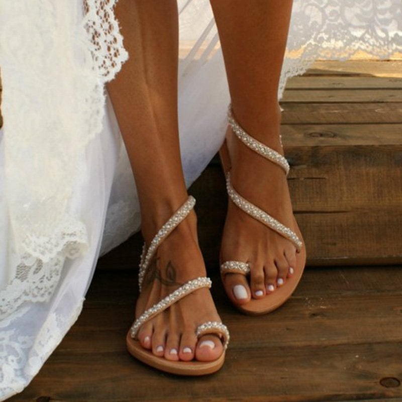 Jade - Sandale de vară cu mărgele Boho pentru femei