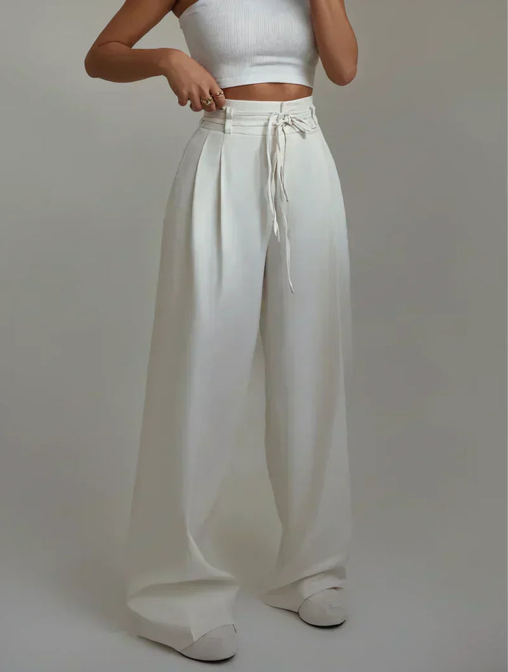Pantalon femme à jambes larges en viscose pour l’automne