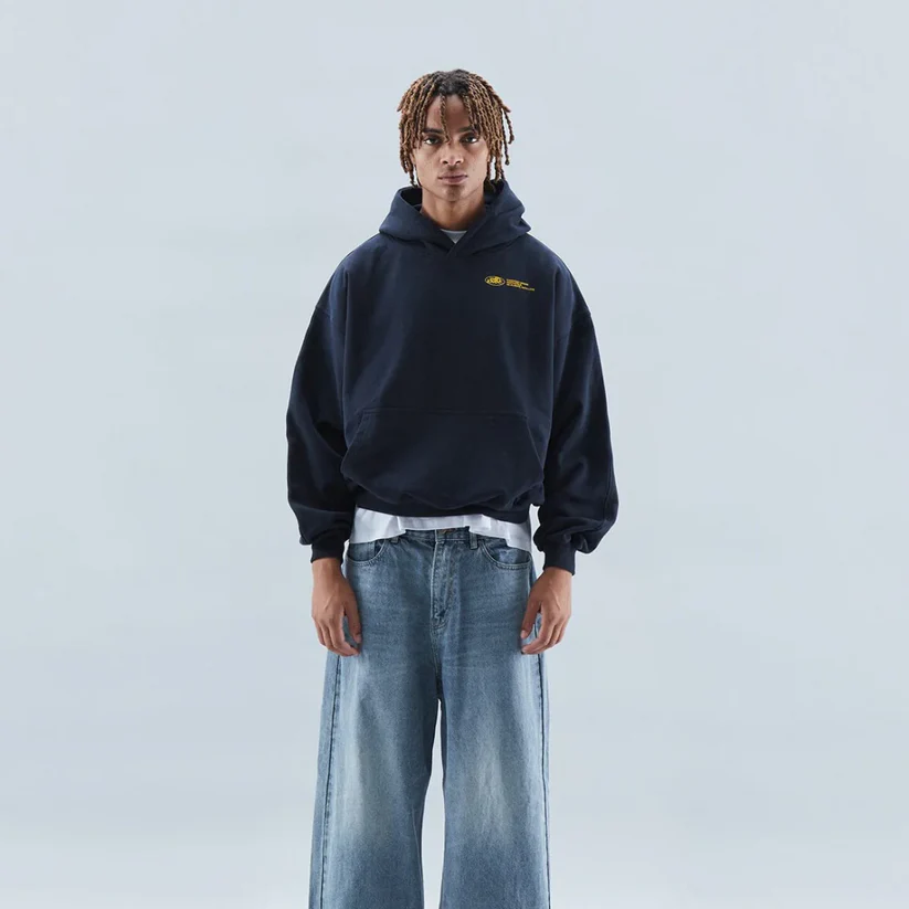 Sweat à capuche oversize en coton avec imprimé pour l'automne streetwear