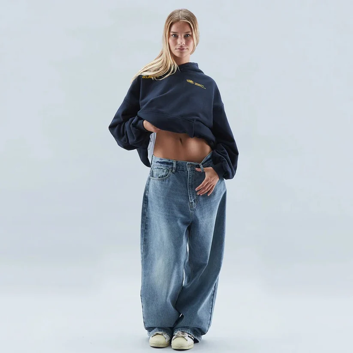 Sweat à capuche oversize en coton avec imprimé pour l'automne streetwear