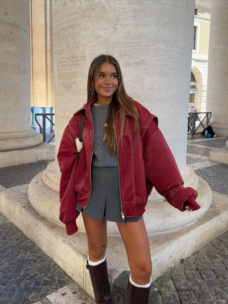 Veste femme oversize en coton pour l’automne et la mi-saison