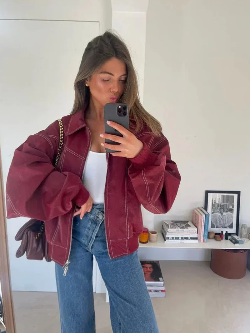 Veste femme oversize en coton pour l’automne et la mi-saison