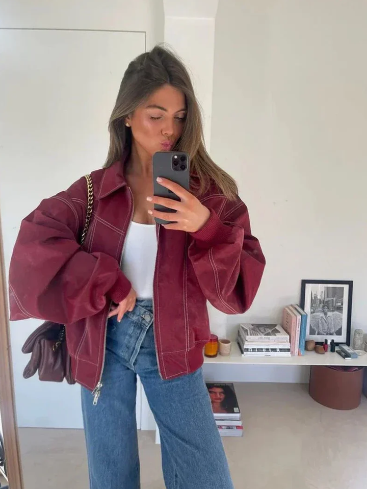 Veste femme oversize en coton pour l’automne et la mi-saison