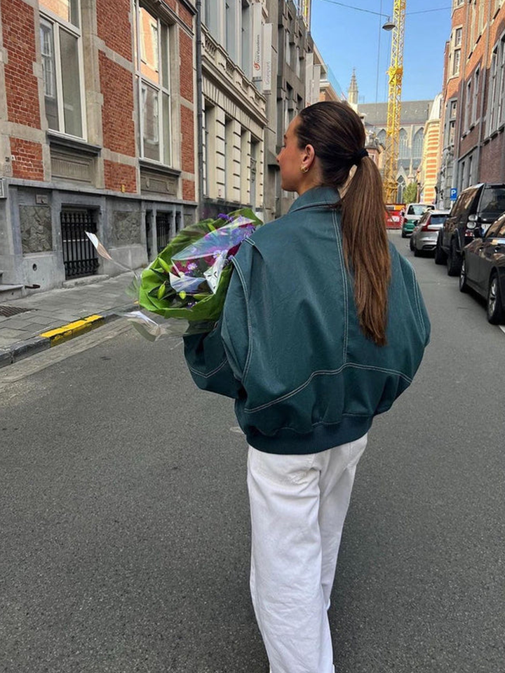 Veste femme oversize en coton pour l’automne et la mi-saison