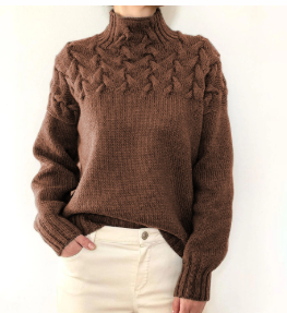 Maglione oversize da donna a collo alto in maglia, caldo e dalla vestibilità ampia, per l’autunno e l’inverno