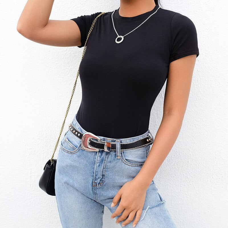Carmela - Body luxos și confortabil tip tricou pentru femei, pentru uz zilnic