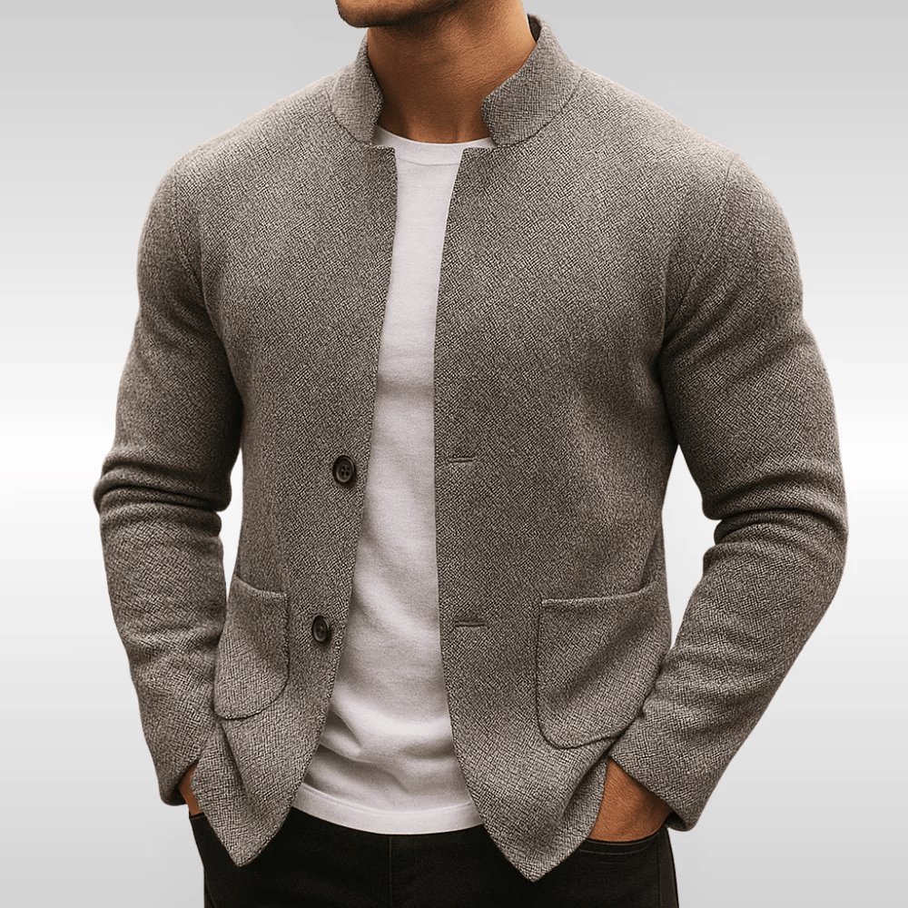 Men's knitted wool vest, sleeveless and button-up, for autumn