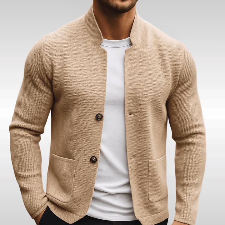 Men's knitted wool vest, sleeveless and button-up, for autumn