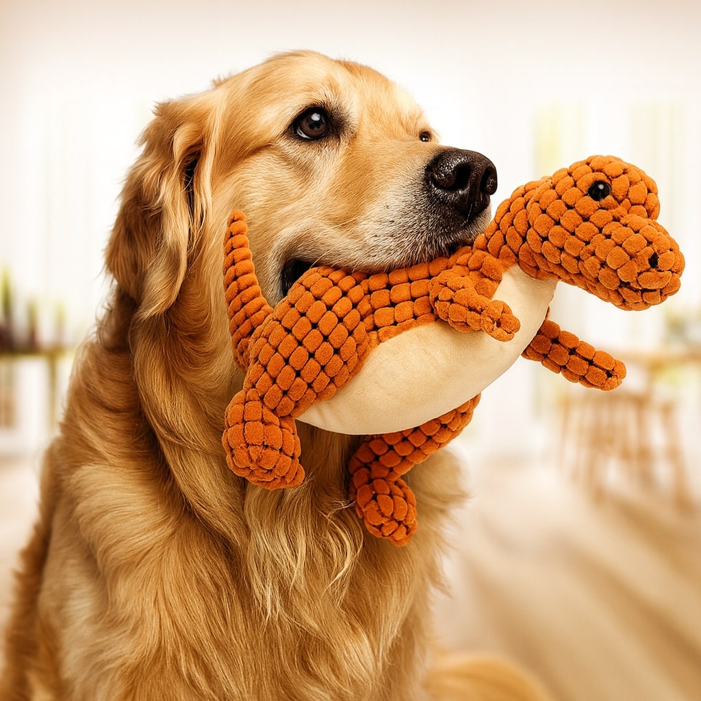 Indestructible Plush Dog Toy, Chew-Resistant, for Large Breeds