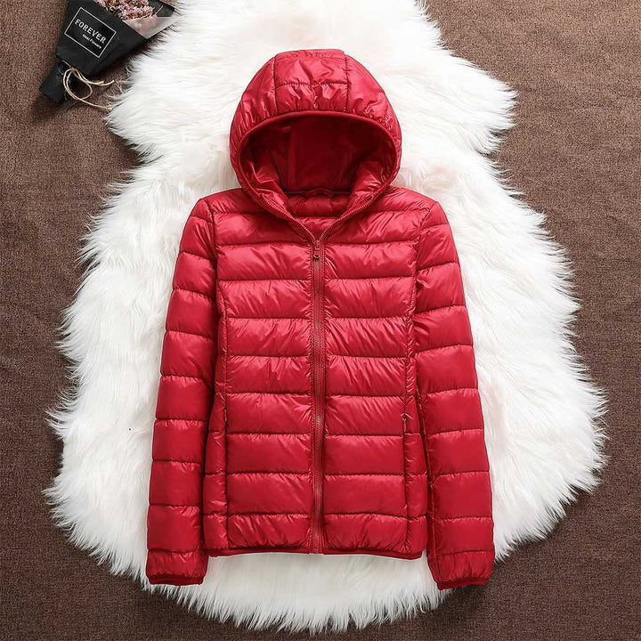Claire™ - Giacca in Piumino di Cotone con Cappuccio
