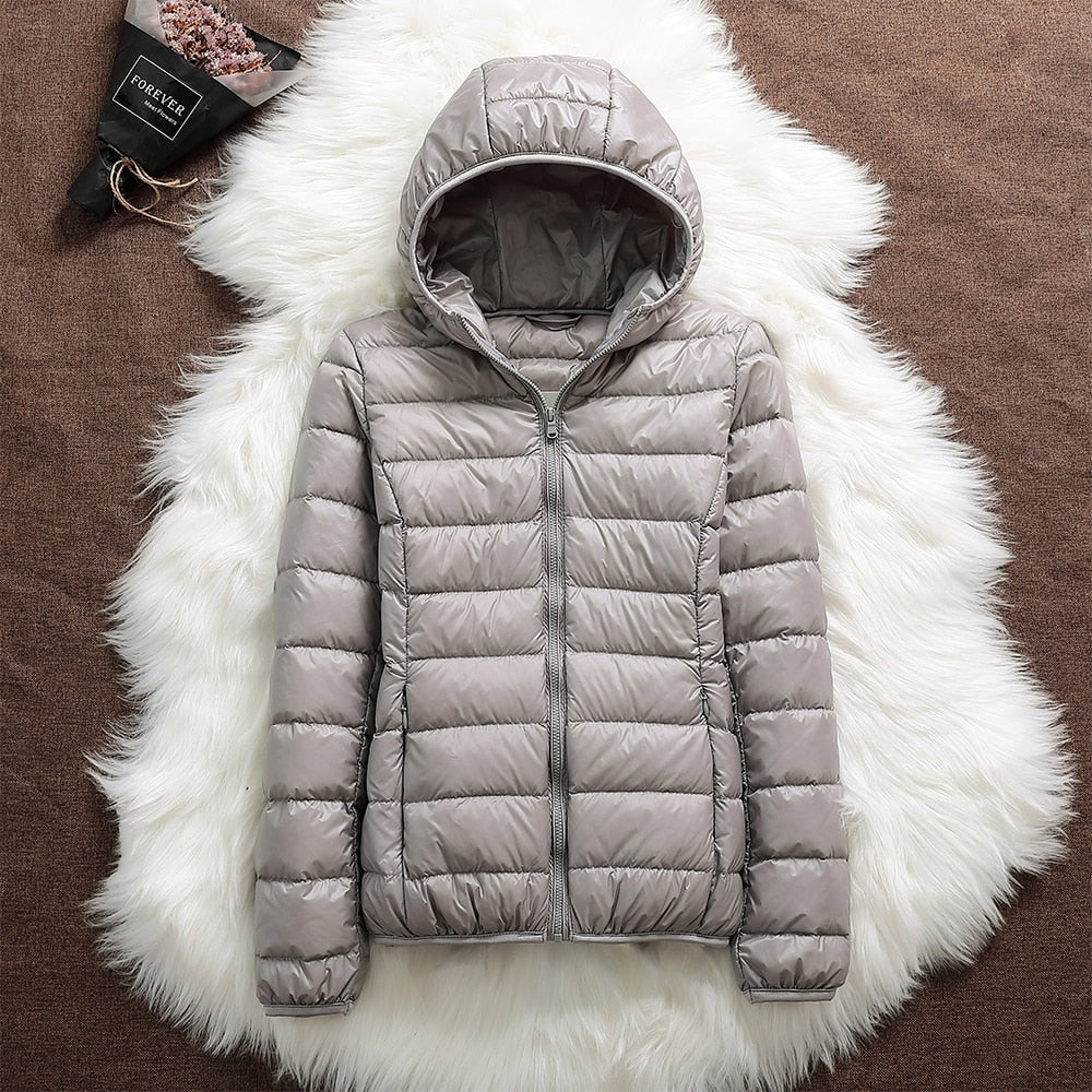 Claire™ - Giacca in Piumino di Cotone con Cappuccio