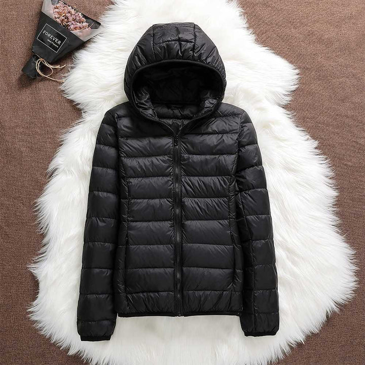 Claire™ - Giacca in Piumino di Cotone con Cappuccio