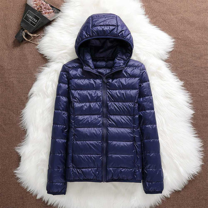 Claire™ - Giacca in Piumino di Cotone con Cappuccio