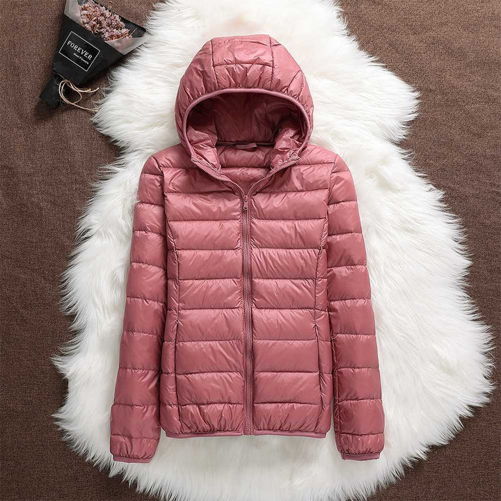 Claire™ - Giacca in Piumino di Cotone con Cappuccio