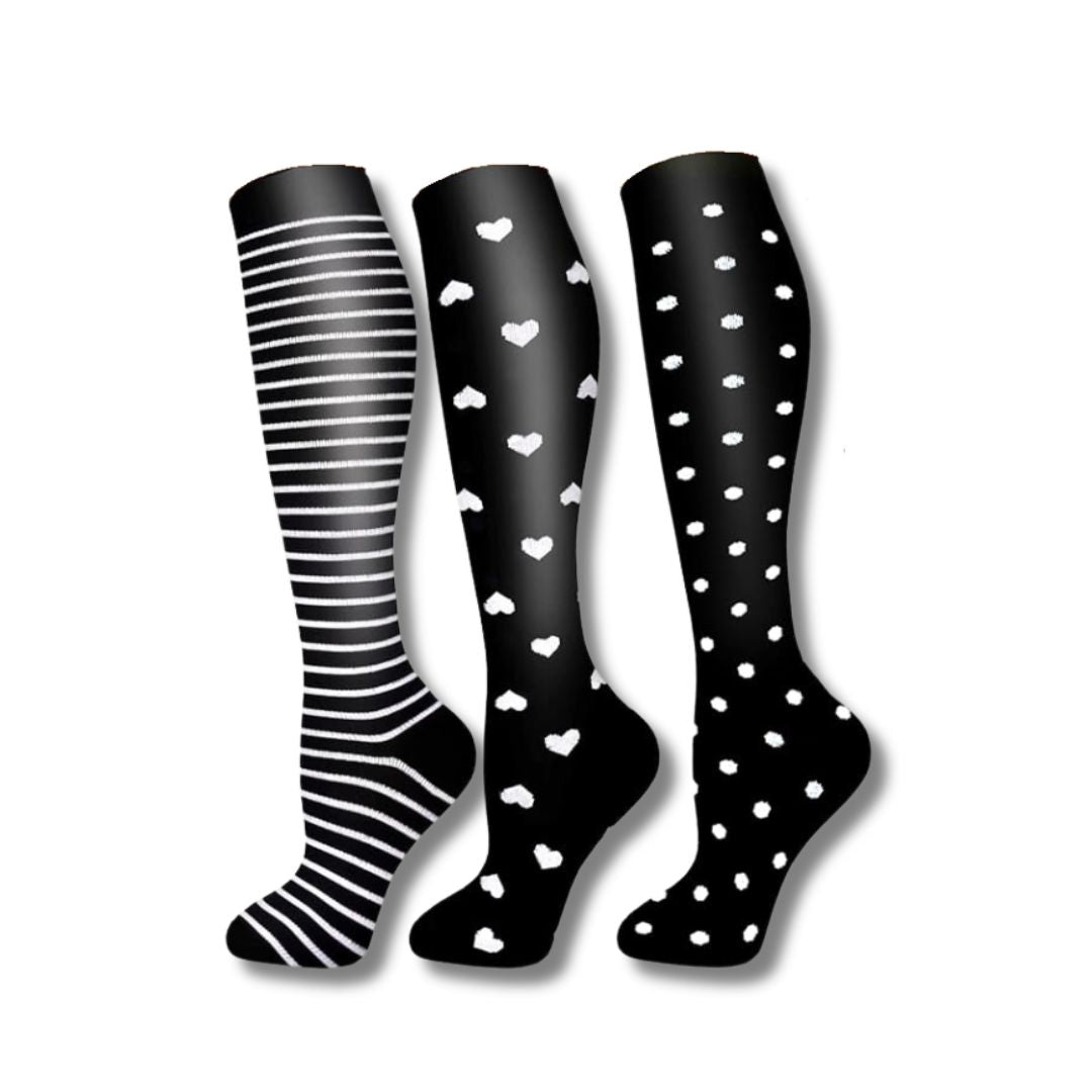 Chaussettes de compression pour jambes fatiguées avec un soutien léger pour femmes