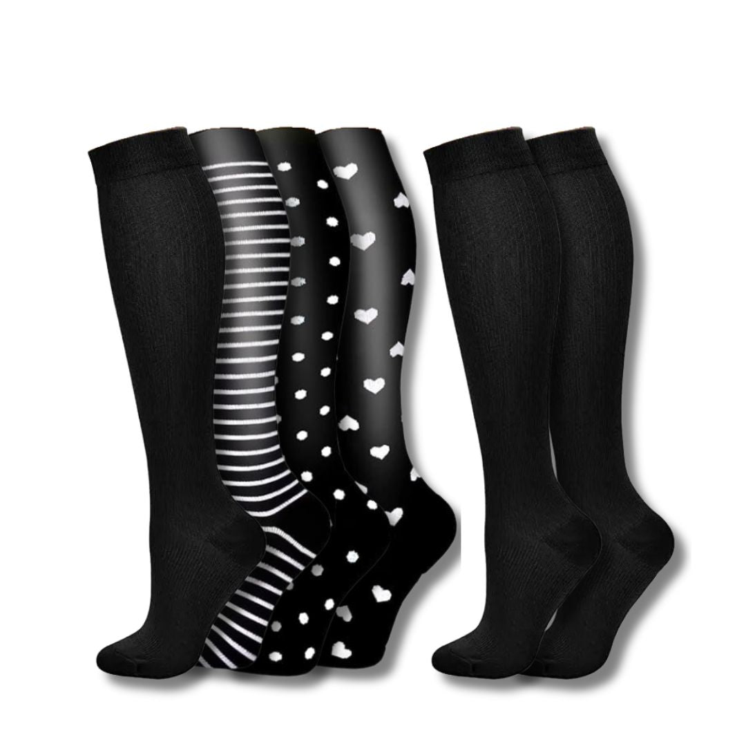Chaussettes de compression pour jambes fatiguées avec un soutien léger pour femmes