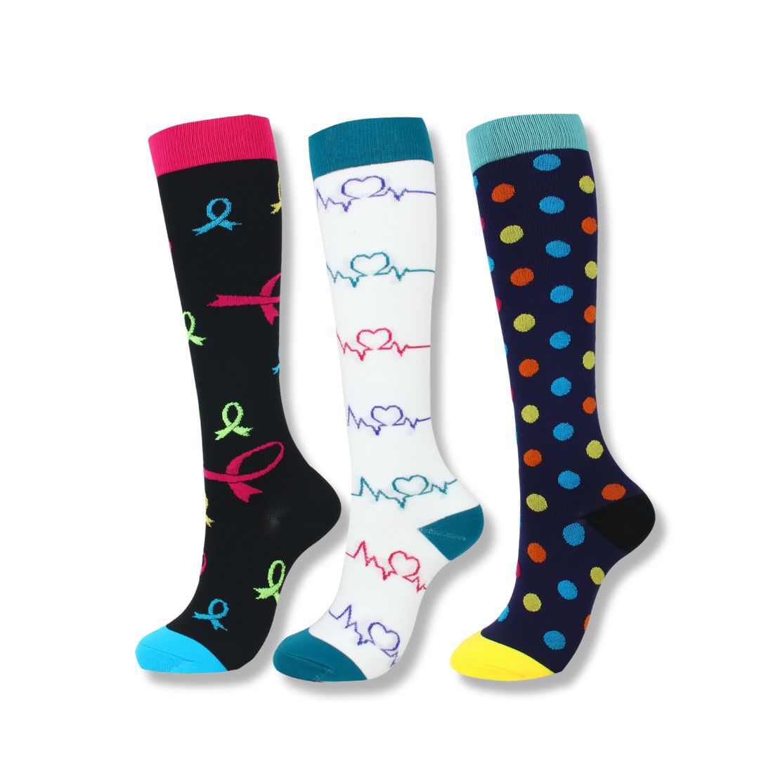 Chaussettes de compression pour jambes fatiguées avec un soutien léger pour femmes