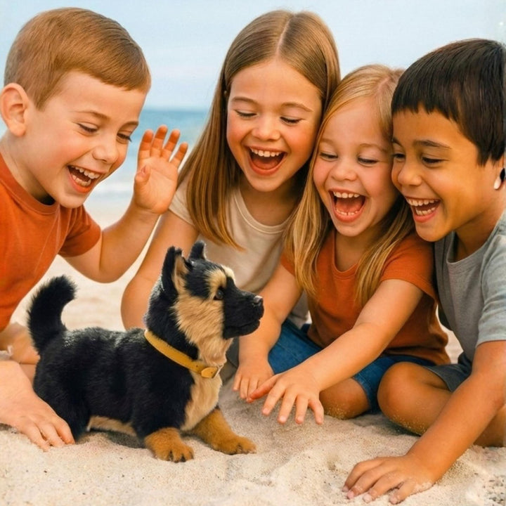 Jouet interactif pour chiot Berger Allemand réaliste en peluche avec mouvements et aboiements