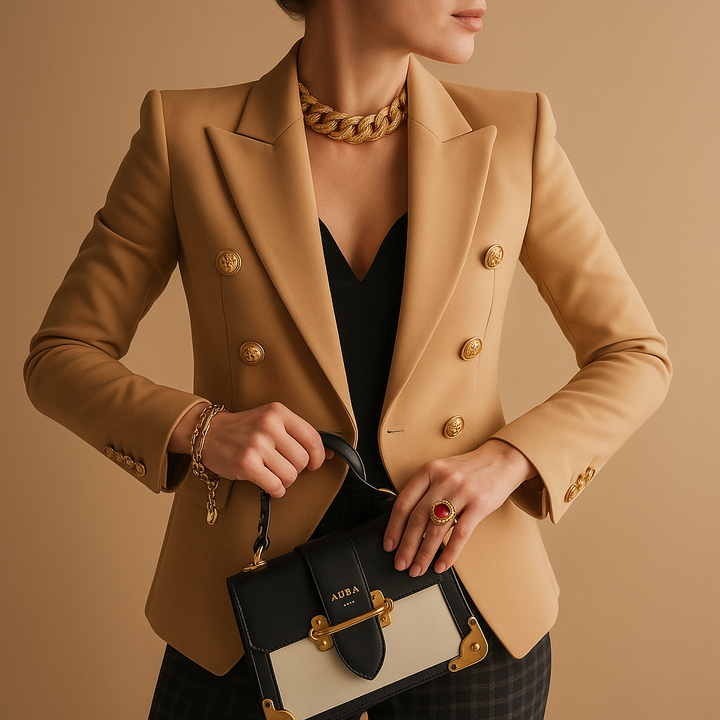 Blazer long femme en coton coupe élégante pour la saison automnale