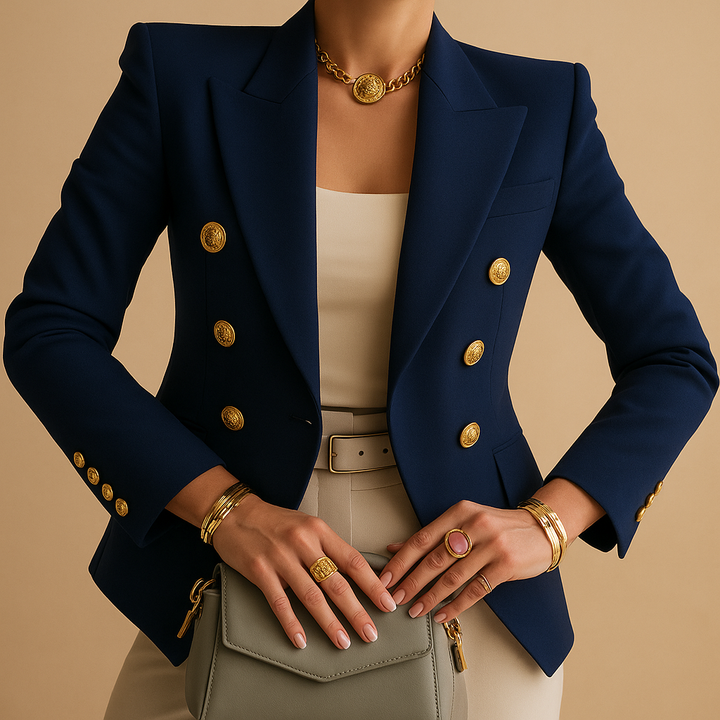 Blazer long femme en coton coupe élégante pour la saison automnale
