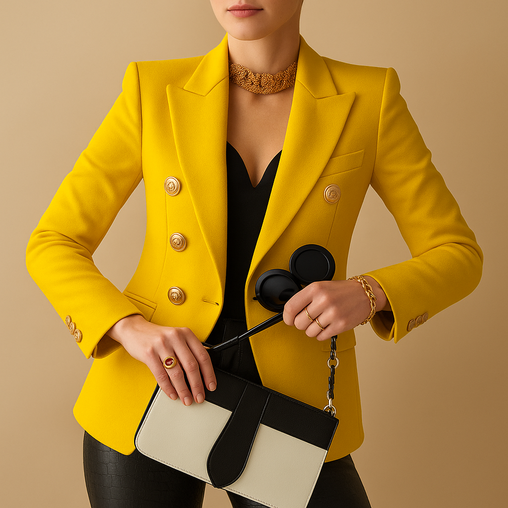 Blazer long femme en coton coupe élégante pour la saison automnale