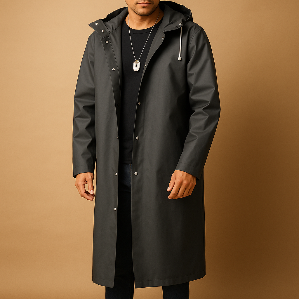 Manteau de pluie long pour homme en EVA avec isolation pour l'automne