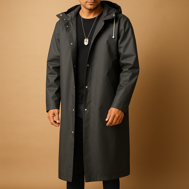 Manteau de pluie long pour homme en EVA avec isolation pour l'automne