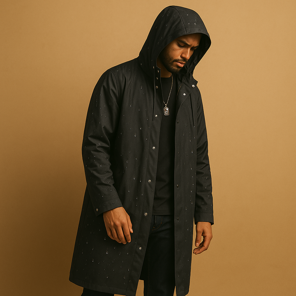 Manteau de pluie long pour homme en EVA avec isolation pour l'automne