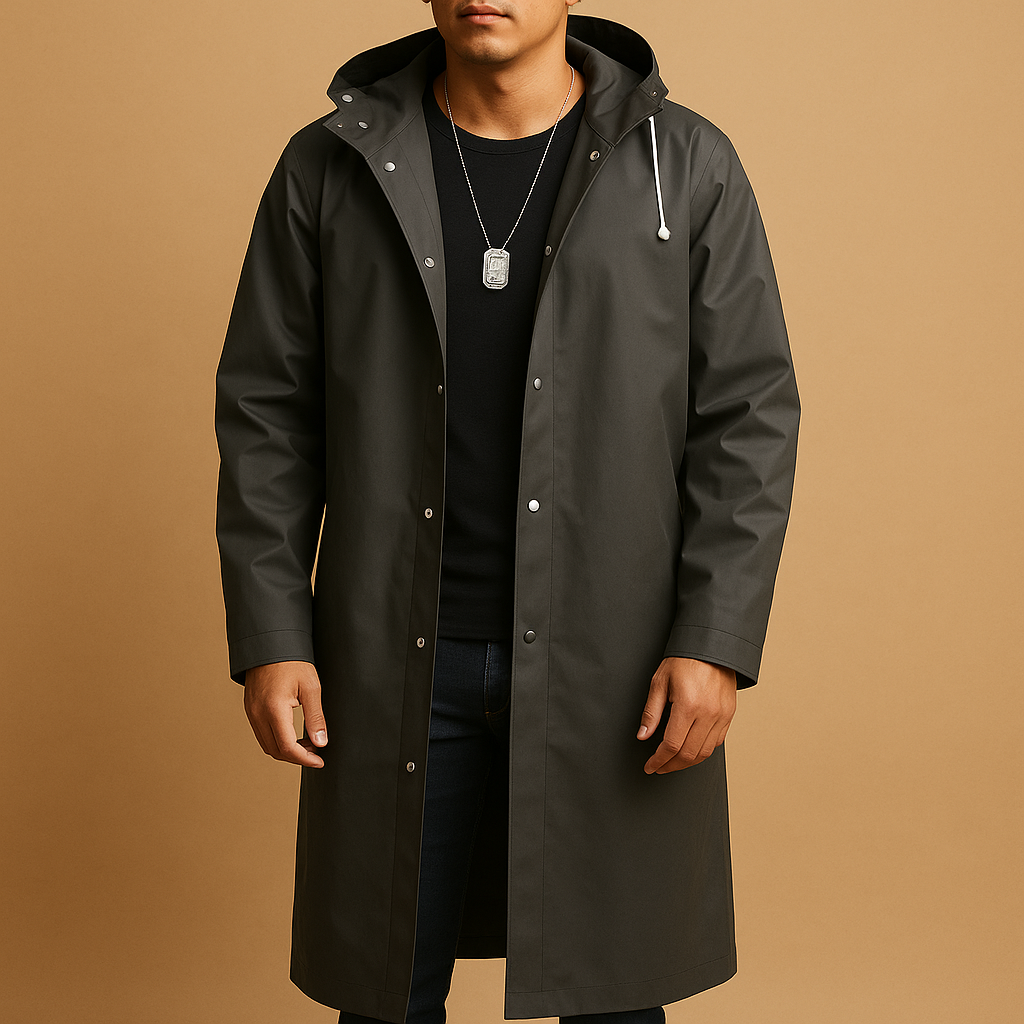 Manteau de pluie long pour homme en EVA avec isolation pour l'automne