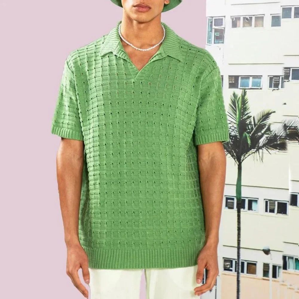 Polo estiva da uomo in maglia vibrante - Roge