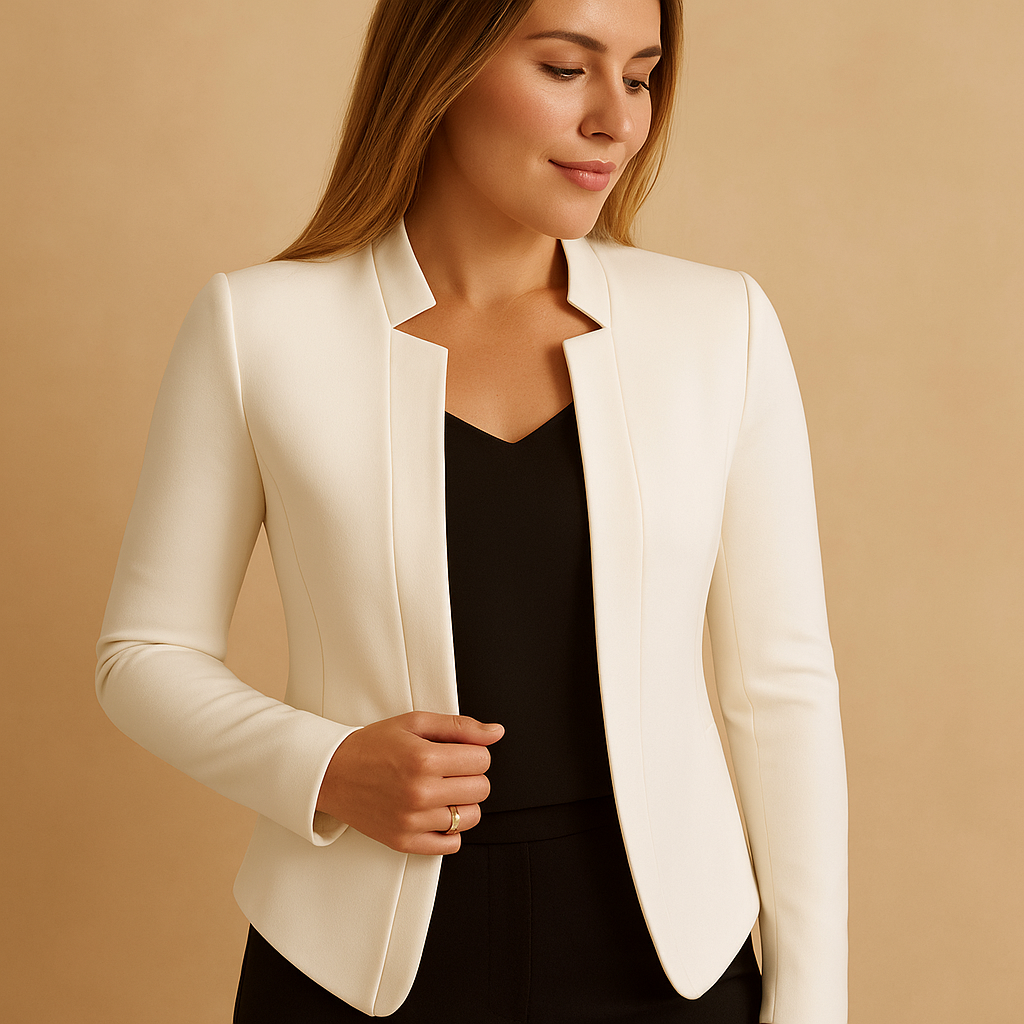 Blazer femme léger à revers cranté en coton pour le printemps