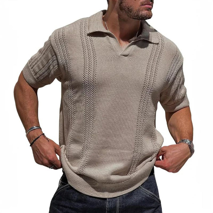 Eleganckie letnie polo z dzianiny dla mężczyzn - Davy