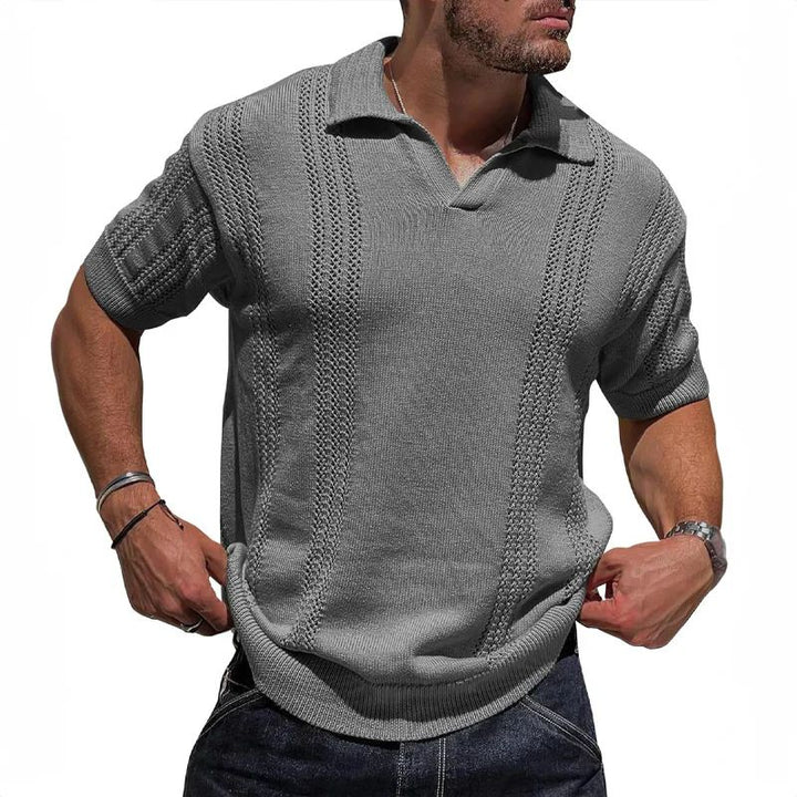 Eleganckie letnie polo z dzianiny dla mężczyzn - Davy