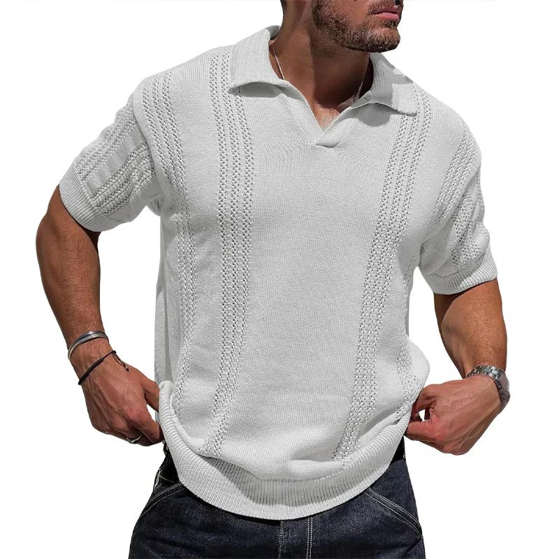 Eleganckie letnie polo z dzianiny dla mężczyzn - Davy