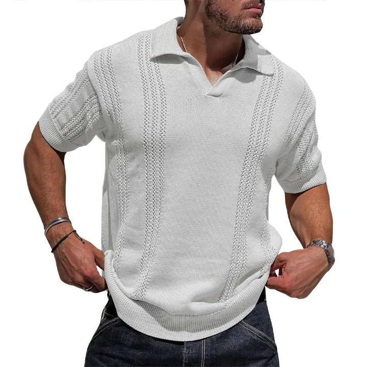 Eleganckie letnie polo z dzianiny dla mężczyzn - Davy
