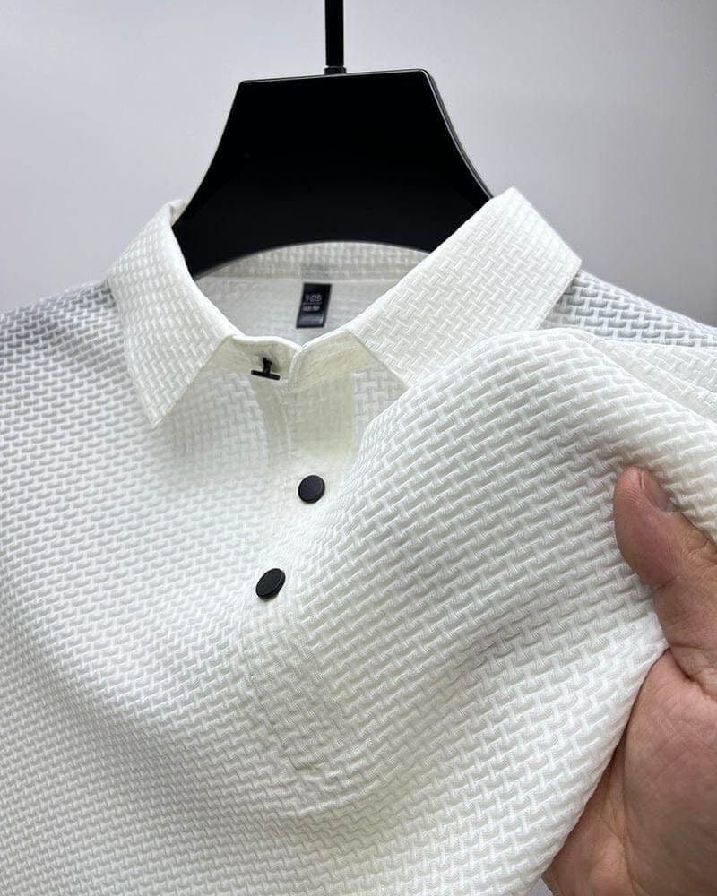 Elegancka letnia bluzka z jedwabiu z luksusową siateczką - Morris