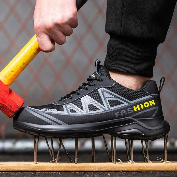 Chaussures de sécurité pour hommes en cuir, larges, antidérapantes et étanches, pour le travail sur un chantier