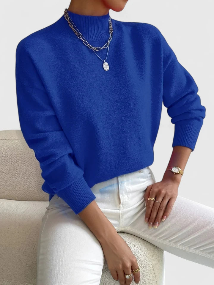 Pull en laine pour femme à col roulé, élégant, pour l’automne