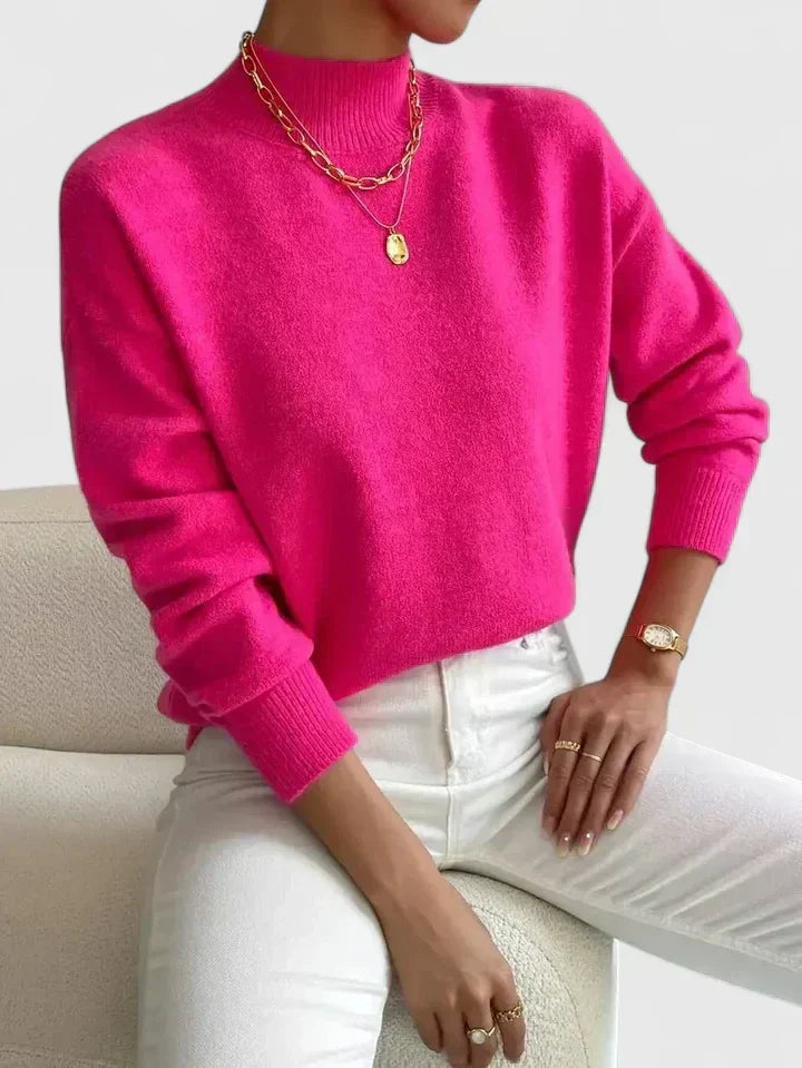 Pull en laine pour femme à col roulé, élégant, pour l’automne